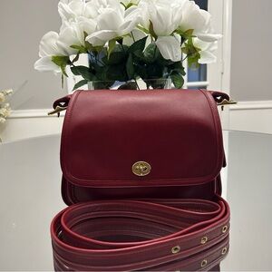 Coach RED (MADE IN COSTA RICA) Vintage DARK RED Rambler Legacy Bag